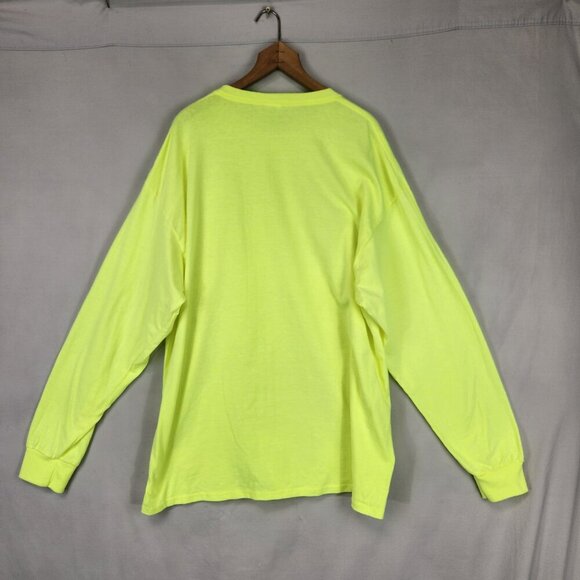 High Visibility Long Sleeve Tee Men's 2XL Frito Lay Jerzees Dri Power Yellow - Picture 2 of 7